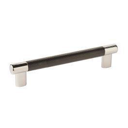 Amerock Esquire 6-5/16(160) Inch Center to Center Handle Cabinet Pull Polished Nickel/Black Bronze