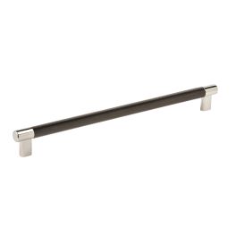 Amerock Esquire 12-5/8(320) Inch Center to Center Handle Cabinet Pull Polished Nickel/Black Bronze
