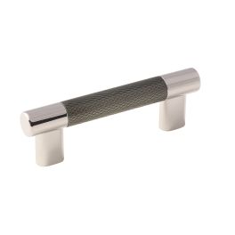 Amerock Esquire 3in & 3-3/4(76 & 96) Inch Center to Center Handle Cabinet Pull Polished Nickel/Gunmetal