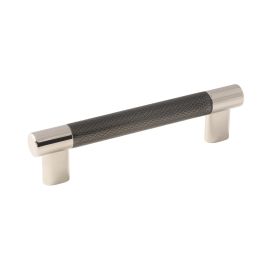 Amerock Esquire 5-1/16(128) Inch Center to Center Handle Cabinet Pull Polished Nickel/Gunmetal