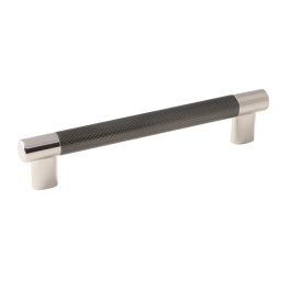 Amerock Esquire 6-5/16(160) Inch Center to Center Handle Cabinet Pull Polished Nickel/Gunmetal