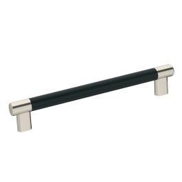 Amerock Esquire 8(203) Inch Center to Center Handle Cabinet Pull Polished Nickel/Black Bronze 