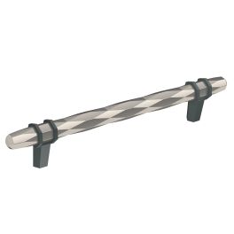 Amerock London 6-5/16(170) Inch Center to Center Handle Cabinet Pull Polished Nickel/Black Bronze 