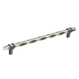 Amerock London 10-1/16(256) Inch Center to Center Handle Cabinet Pull Polished Nickel/Black Bronze 