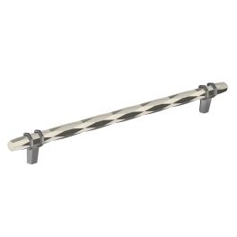 Amerock London 10-1/16(256) Inch Center to Center Handle Cabinet Pull Polished Nickel/Black Chrome