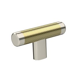 Amerock Esquire 2-5/8(67) Inch Lenght Cabinet Knob Polished Nickel/Golden Champagne