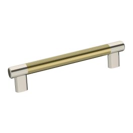 Amerock Esquire 6-5/16(170) Inch Center to Center Handle Cabinet Pull Polished Nickel/Golden Champagne