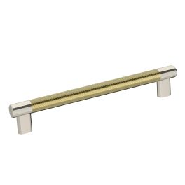 Amerock Esquire 8(203) Inch Center to Center Handle Cabinet Pull Polished Nickel/Golden Champagne