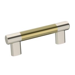 Amerock Esquire 3in & 3-3/4(76 & 96) Inch Center to Center Handle Cabinet Pull Polished Nickel/Golden Champagne