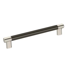 Amerock Esquire 8(203) Inch Center to Center Handle Cabinet Pull Polished Nickel/Gunmetal