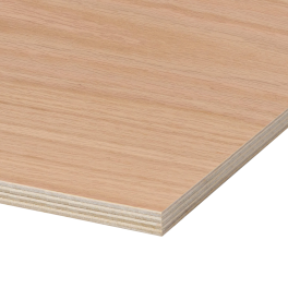Red Oak Plywood, Plain Sliced Veneer 4 ft x 8 ft