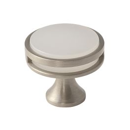 Amerock Oberon 1-3/8(35) Inch Lenght Cabinet Knob Satin Nickel/Frosted