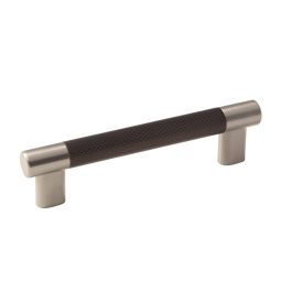 Amerock Esquire 5-1/16(128) Inch Center to Center Handle Cabinet Pull Satin Nickel/Oil-Rubbed Bronze