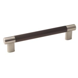 Amerock Esquire 6-5/16(160) Inch Center to Center Handle Cabinet Pull Satin Nickel/Oil-Rubbed Bronze