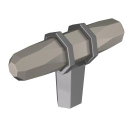 Amerock London 2-1/2(64) Inch Lenght Cabinet Knob Satin Nickel/Black Chrome