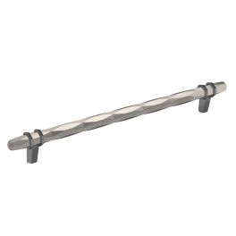 Amerock London 10-1/16(256) Inch Center to Center Handle Cabinet Pull Satin Nickel/Black Chrome
