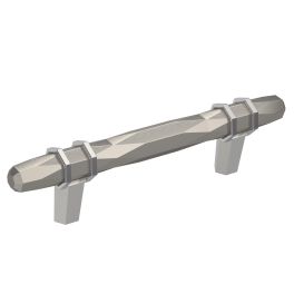 Amerock London 3-3/4(96) Inch Center to Center Handle Cabinet Pull Satin Nickel/Polished Chrome