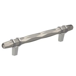 Amerock London 5-1/16(128) Inch Center to Center Handle Cabinet Pull Satin Nickel/Polished Chrome