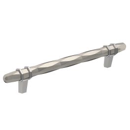 Amerock London 6-5/16(170) Inch Center to Center Handle Cabinet Pull Satin Nickel/Polished Chrome
