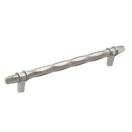 Amerock London 8(203) Inch Center to Center Handle Cabinet Pull Satin Nickel/Polished Chrome