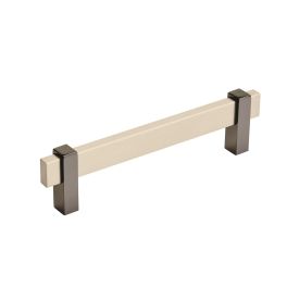 Amerock Mulino 5-1/16(128) Inch Center to Center Handle Cabinet Pull Silver Champagne/Black Nickel