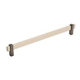 Amerock Mulino 10-1/16(256) Inch Center to Center Handle Cabinet Pull Silver Champagne/Black Nickel