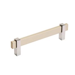 Amerock Mulino 5-1/16(128) Inch Center to Center Handle Cabinet Pull Silver Champagne/Polished Chrome