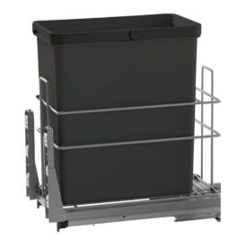 Single 30 Qt Waste Container Soft Close Black