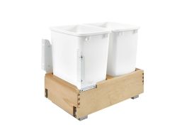 Double 35 Qrt Pull-Out Waste Container Natural  14.25 in (362 mm) W x 21.75 in (552 mm) D x 19.25 in (489 mm) H