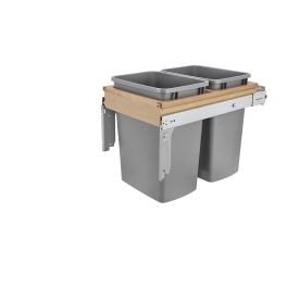 Double 35 Qrt Top mount Waste Container w/Soft-Close (1-1/2" faceframe) Natural  15 in (381 mm) W x 22.75 in (578 mm) D x 17.88 in (454 mm) H