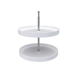 24 in White Polymer Full Circle Lazy Susans 2-Shelf White  24 in (610 mm) W x 24 in (610 mm) D x 24 in (610 mm) H