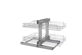 18 in Chrome Blind Corner Organizer Soft-Close Chrome  32.25 in (819 mm) W x 20.25 in (514 mm) D x 21 in (533 mm) H