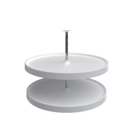32 in White Polymer Full Circle Lazy Susans 2-Shelf White  32 in (813 mm) W x 32 in (813 mm) D x 26 in (660 mm) H