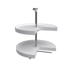 24 in White Polymer Pie-Cut Lazy Susans 2-Shelf White  24 in (610 mm) W x 24 in (610 mm) D x 26 in (660 mm) H