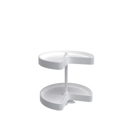 18 in White Polymer Kidney Lazy Susans 2-Shelf White  18 in (457 mm) W x 18 in (457 mm) D x 17.38 in (441 mm) H