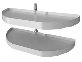 31 in Polymer Two-Tier Half Moon Susans White  31 in (787 mm) W x 15.5 in (394 mm) D x 15.88 in (403 mm) H