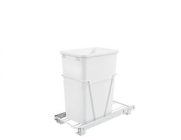 35 Qrt Pull-Out Waste Container White  10.63 in (270 mm) W x 22 in (559 mm) D x 19 in (483 mm) H