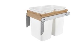 Double 35 Qrt Top mount Waste Container (1-1/2" faceframe) Natural  15 in (381 mm) W x 22.5 in (572 mm) D x 17.88 in (454 mm) H