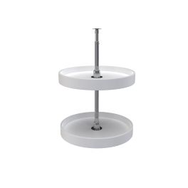 18 in White Polymer Full Circle Lazy Susans 2-Shelf White  18 in (457 mm) W x 18 in (457 mm) D x 26 in (660 mm) H