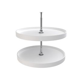 28 in White Polymer Full Circle Lazy Susans 2-Shelf White  28 in (711 mm) W x 28 in (711 mm) D x 26 in (660 mm) H