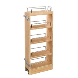 8 in Wood Pull Out Wall Cabinet Organizer Natural  8 in (203 mm) W x 10.75 in (273 mm) D x 26.25 in (667 mm) H