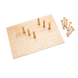 Medium 30 x 21 Wood Peg Board System w/12 pegs Natural  30.25 in (768 mm) W x 21.25 in (540 mm) D x 6.63 in (168 mm) H