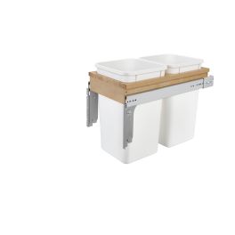 Double 27 Qrt Top mount Waste Container (1-1/2" faceframe) Natural  12 in (305 mm) W x 23.25 in (591 mm) D x 17.75 in (451 mm) H