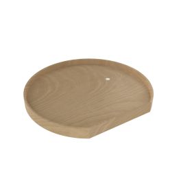 Natural Wood D-Shape Lazy Susan Shelf for Corner Base Cabinets