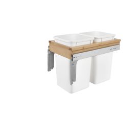 Double 27 Qrt Top mount Waste Container (Full-access) Natural  13.5 in (343 mm) W x 23.25 in (591 mm) D x 17.75 in (451 mm) H
