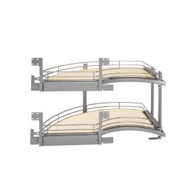 18 in Two-Tier Curve Organizer for a Blind Left Chrome  16 in (406 mm) W x 35.75 in (908 mm) D x 19.75 in (502 mm) H