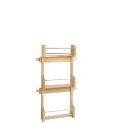 15 in Cabinet Door mount Wood 3-Shelf Spice Rack Natural  10.5 in (267 mm) W x 3.13 in (80 mm) D x 21.25 in (540 mm) H