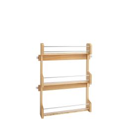 21 in Cabinet Door mount Wood 3-Shelf Spice Rack Natural  16.5 in (419 mm) W x 3.13 in (80 mm) D x 21.25 in (540 mm) H