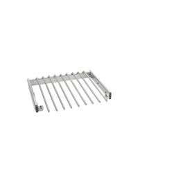 18 in Chrome Pullout Pants Rack w/9 pants rods Chrome  17.5 in (445 mm) W x 14 in (356 mm) D x 3 in (76 mm) H