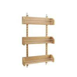 Large Adjustable Door mount Spice Rack Natural  16.13 in (410 mm) W x 4 in (102 mm) D x 25 in (635 mm) H